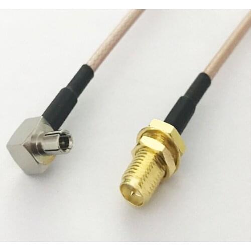 50pcs RP-SMA female Pin bulkhead straight to TS9 TS-9 male Right Angle RG316 RF Pigtail cable 10cm 15cm 20cm 30cm