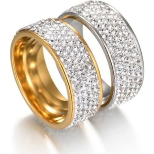 Milangirl rhinstone Rings Fashion Simple Couple Matte Rings Charming Female Male Lovers Jewelry