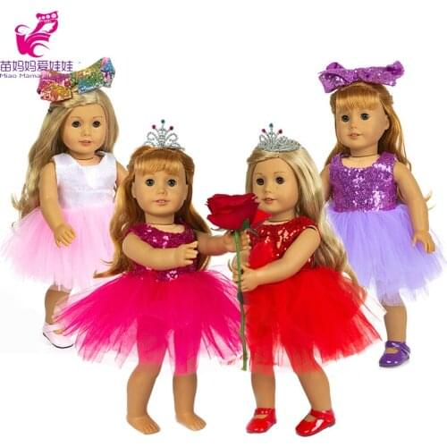 Doll Ballet Party Lace Dress Fit for 43cm New Born Baby Doll Clothes 18 Inch Doll Clothes