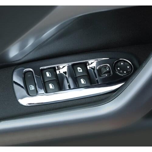 ABS Plastic Car Door Windows Lifter Button Circle Cover Trim Sticker For Peugeot 2008 Parts 2014 2015 2016 2017