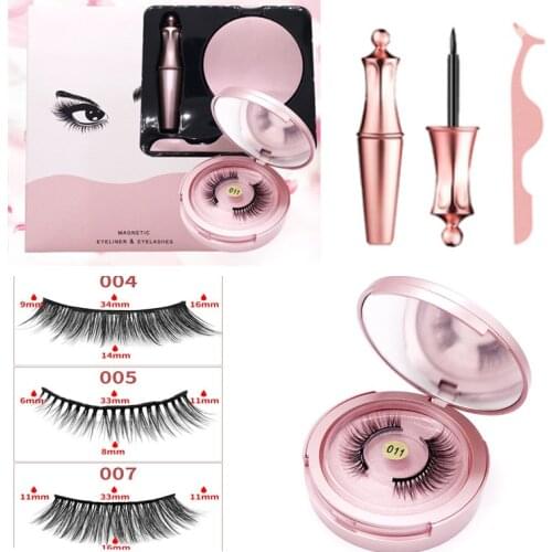 NEW 1 pair Magnetic Eyelashes Eyeliner 5 Magnet Natural Short Magnetic False Lashes Set Lasting Eyelashes Set for Makeup Tool