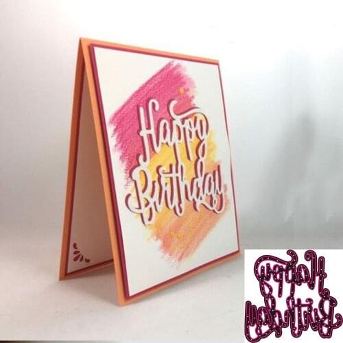 New Happy Birthday Metal Cutting Dies Stencil Embossing Scrapbooking Photo Album Decor DIY Paper Card Making Birthday Party Gift