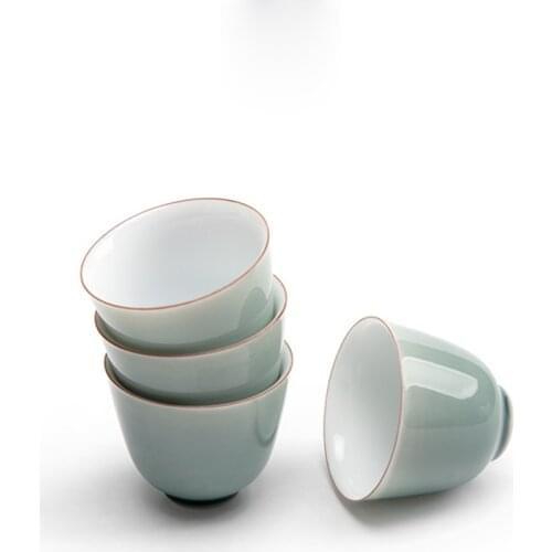 First sight of Qingshan tea cup Kung Fu tea set home owner single cup green ash series small tea cup NO.YZ89
