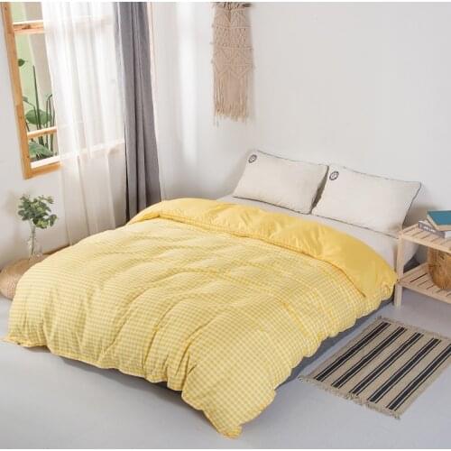 Yellow grid Duvet Cover 210x210/200x220,135x200 Child Quilt Cover,King Size Blanket Cover,Bedding Set【Without pillowcase】,2020