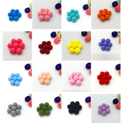 30pcs 1" 25mm Multi Color Pompom Fur Craft DIY Soft Pom Poms For Children Toys Cellphone Wedding Home Decoration Accessories