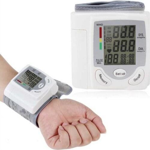 Automatic Digital LCD Display Wrist Blood Pressure Monitor Device Heart Beat Rate Pulse Meter Measure Tonometer White health