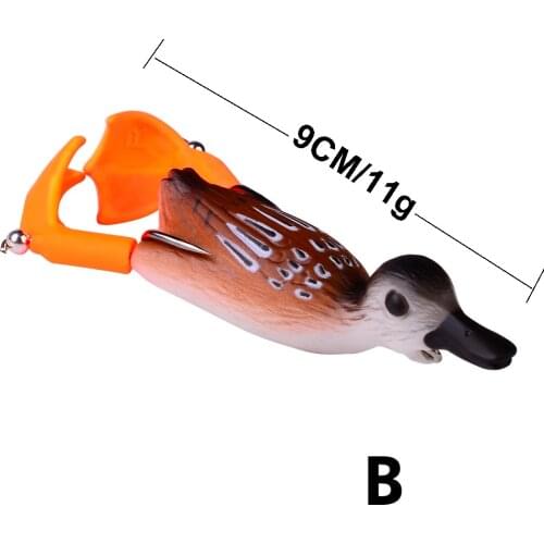 10g-37g Double Propeller Flipper Duck Fishing Lures Ducking Frog Soft Bait 9.5cm 11.2g 3D Eyes Artificial Swimbait Day Bass Tack