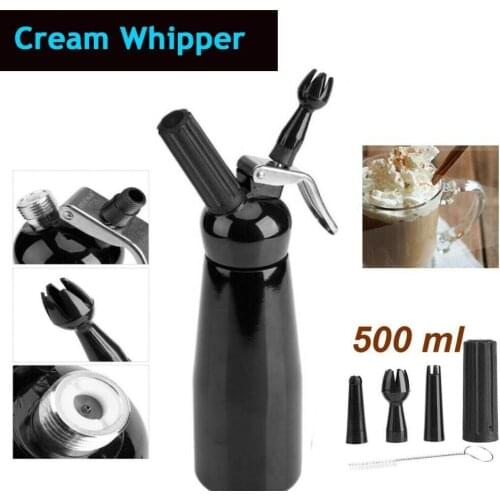 Professional Aluminum Cream Foamer Cream Whipper Butter Dispenser Coffee Dessert Cake DIY Bake Tools 500ml