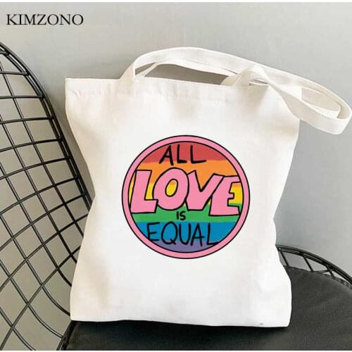 Lgbt Pride Rainbow shopping bag eco shopping tote bolsa canvas grocery bag reciclaje woven sac cabas custom