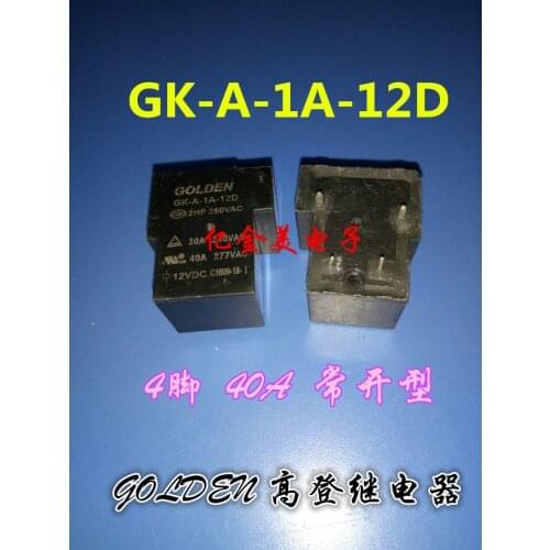 Relay GK-A-1A-12D 12VDC 4-pin 40A normally open 12V