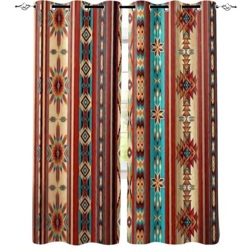Bohemian Art Geometric Graphics Window Curtains Home Decor Bedroom Kitchen Items Drapes Curtains for Living Room