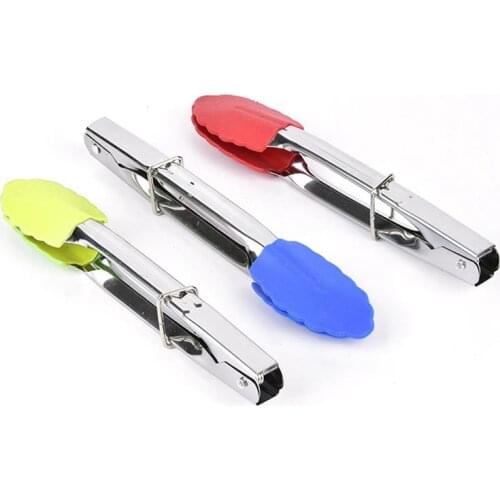 Silicone BBQ Grilling Tong Stainless Steel Salad Bread Serving Tong Non-Stick Food Tongs Barbecue Grilling Tong With Joint Lock