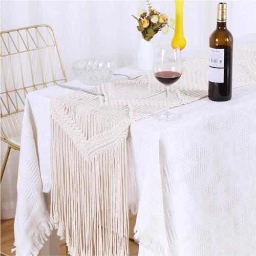 Nordic Table Runner Bohemia Hand-woven Table Runner Tapestry Rope Woven Table Runner