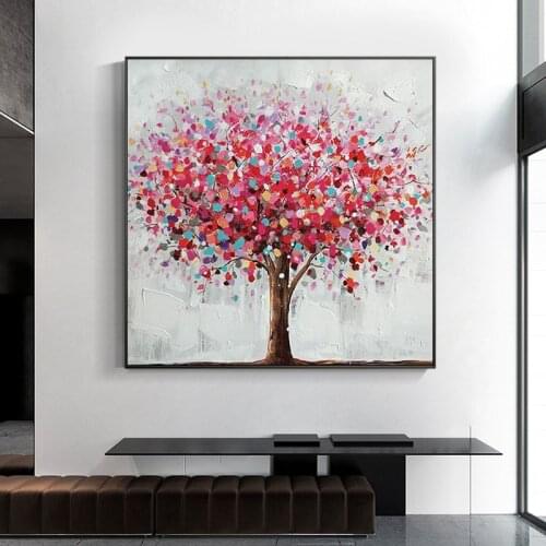 Modern Abstract Colorful Tree Oil Painting Art Painting Posters and Prints Family Living Room Wall Decoration Canvas Painting