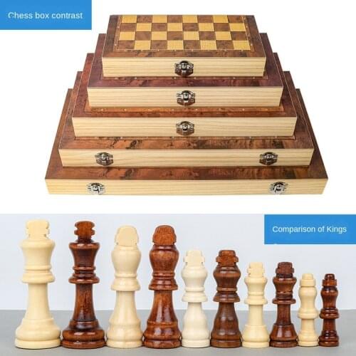 Top 3in1 Large Foldable Wooden Chess Board Game Set Home Travel Party Games Chess Backgammon Checkers Toy Chessmen Entertainment
