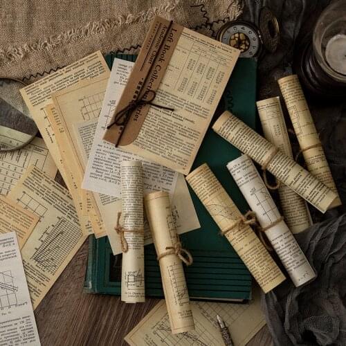 Journamm 60pcs Vintage Letter Material Paper for Scrapbooking Cards Journaling DIY Background Decoration Retro Materials Paper