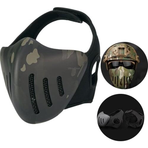 Military Half Face Mask Tactical Hunting Paintball Cs Training Army Mask Windproof Protective Cs Cycling Mouth Masks