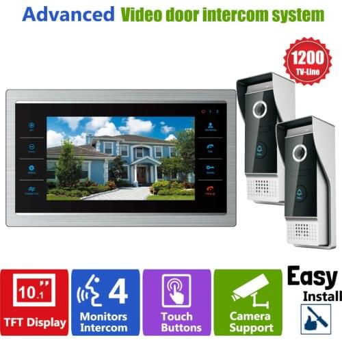 Homefong 10 inch HD Door Phone Video Doorbell System with Camera Wired Video 1200TVL 2V1 Home Apartment Entry Kit