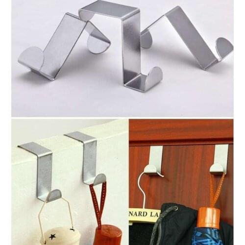 Factory Price 2PCS Door Hook Stainless Cabinet Clothes Hanger Kitchen Organizer Cozinha Storage Organizer Rack Holder Tools 40p