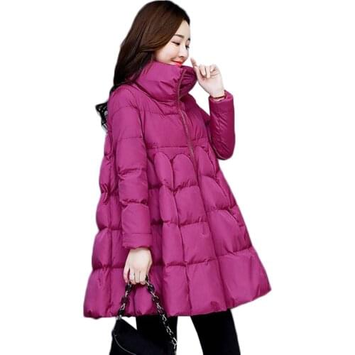 Winter Parkas Women Jacket New Thicken Down Cotton Jacket A Word Cloak Big Pendulum Mid-Long Outerwear Warm Cotton Padded Coats