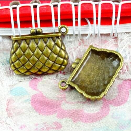 15pcs 25*20MM Charms Handbag Antique Bronze Plated Bag Pendant DIY Jewelry Making Handmade Craft