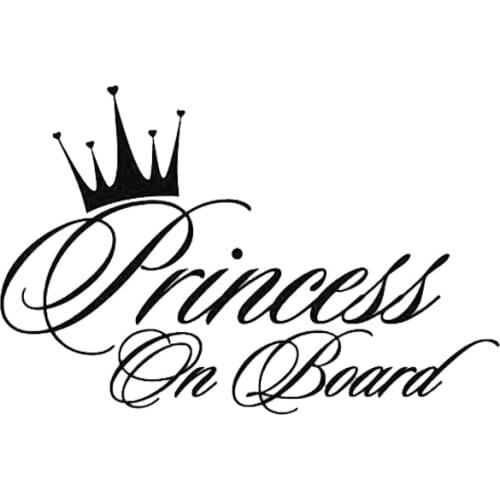 16.5*10.9CM PRINCESS ON BOARD Funny Personality Text Car Sticker Fashion Vinyl Decal C1-4010