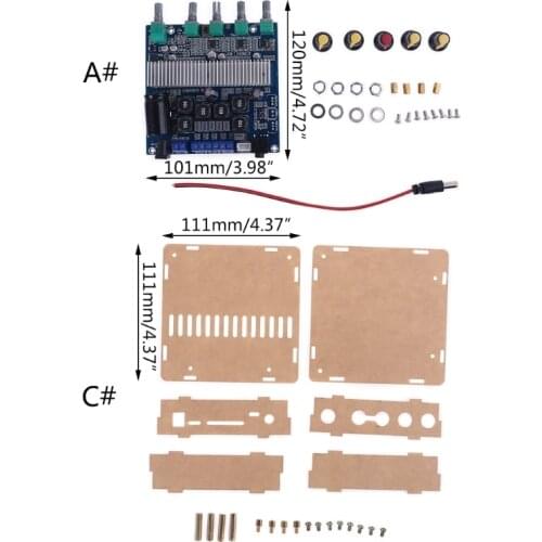 2*50W+100W Bluetooth 5.0 TPA3116D2 Power Subwoofer Amplifier Board 2.1 Channel M5TE