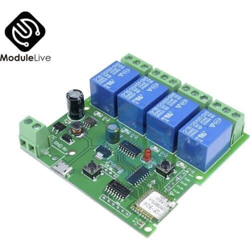 4CH 4 Channel Wireless Wifi Relay Module Phone APP Wireless Remote Control Switch Jog Self-Lock Interlock For Smart Home Board