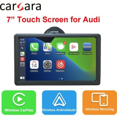 7” Universal Portable CarPlay Wireless Androidauto for Audi A1 A3 A4 A5 A6 A7 A8 Q2 Q3 Q5 Q7 Q8 R8 GT Vehicle Touch Screen