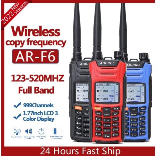 ABBREE AR-F6 6 Bands Dual Display Dual Standby 999CH Multi-Band Multi-functional VHF UHF VOX DTMF SOS LCD Color Display Walkie T