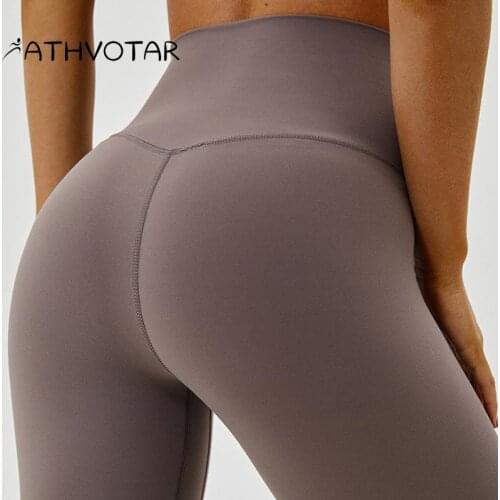 ATHVOTAR Nudity Women Pants High Waist Hip Lift Running Sport Fitness Leggings Tights Elasticity Quick Dry Gym Yoga Clothing