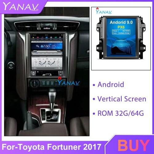 Car Radio DVD player car gps navigation For-TOYOTA Fortuner 2017 car stereo video fortuner with manual ac tesla style 12.1 inch