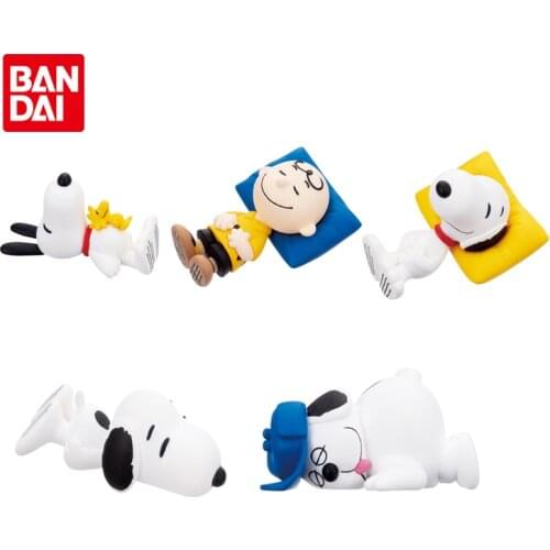 Bandai Genuine Gashapon Peanuts Comic Characters Snoopys Charlie Brown Woodstock Anime Action Figures Gacha Toys Gifts for Kids