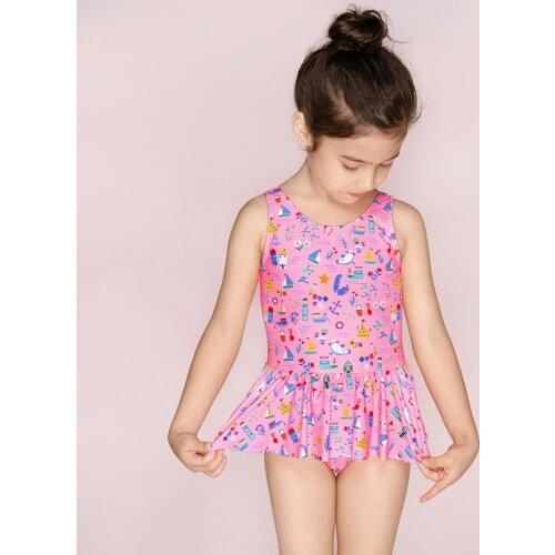 Julysand High-end Girls Swimwear One Piece Swimsuit Children Cartoon printied BathingSuit Sundress Kids Lovely Swimwear