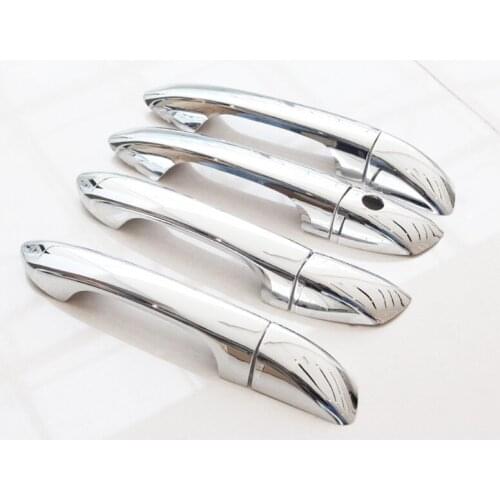 Car-Styling Side Door Handle Cover Trim With 1 Keyhole For Mitsubishi V3 2012 Car Exterior Accessory Abs Chrome 8Pcs Per Set