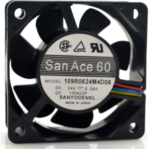 FOR Sanyo 109R0624M4D06 6025 24V 0.04A 6CM inverter mute cooling fan