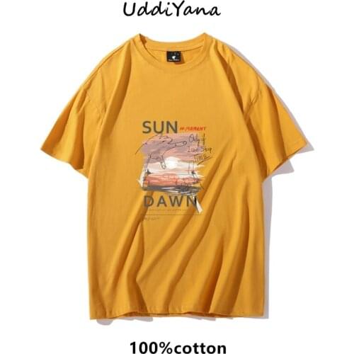 Oversize Tee Kawaii Fashion 100% Cotton Anime Print T-shirt Relaxation Womens Clothes Mens T-shirts Hip-hop Tops Y2K Clothes