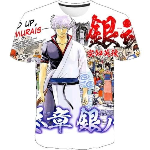 Gintama T Shirts Kids Clothes Japan Anime Tees Tops Boys Girls Summer Funny Cool Short Sleeve Harajuku Fashion Children’s Wear