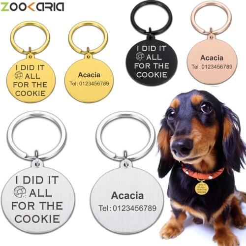 Personalized Dog Plates Free Engraving Pet Id Tags Stainless Steel Cat Tag Customized Tag Medallion For Dogs Custom Accessories