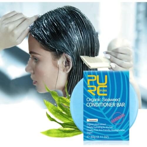 11.11 PURC Big Discount Organic hair seaweed conditioner bar handmade solid hair conditioner soap portable for travelling bar