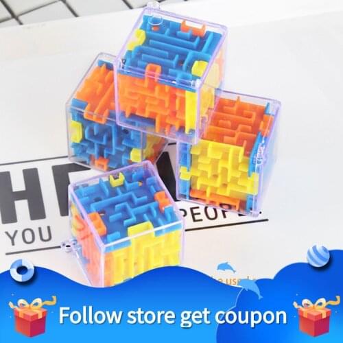 Maze Square 3D Magic Cube Puzzle Creative Children Educational Toys Unraveling Release Stress Fidget Gifts For Kids