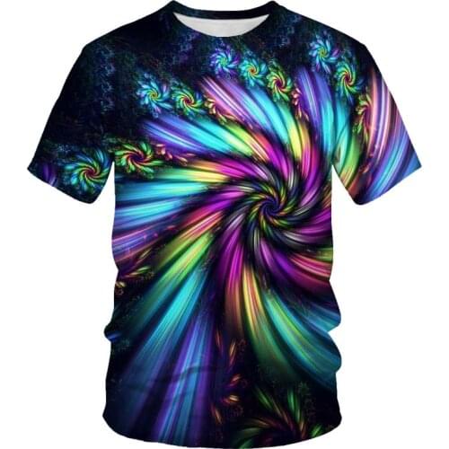 Summer fashion mens T-shirt 3D geometric printing casual T-shirt dynamic picture clothing Asian size S-6XL mens T-shirt