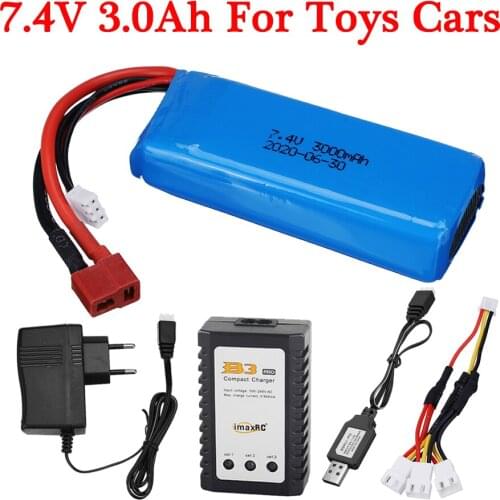 7.4V 3000mAh Lipo Battery 2S For Wltoys 144001 124018 124019 12428 144001 rc car R/C trucks Drone toys spare parts Accessories