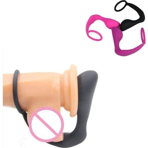 Male Prostate Massage Anal Plug Anal Silicone Prostate Stimulator Butt Plug Delay Ejaculation Ring Sex Toys for Men Gay Fetish