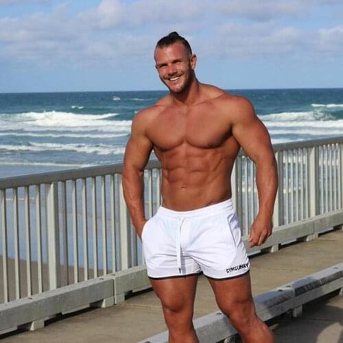 Men Running Sports Shorts Black White Casual Shorts Bodybuilding Fitness Training Quick Drying Pants Thin Section Beach Shorts