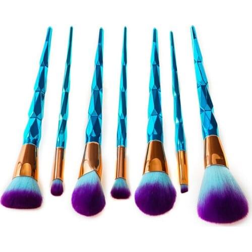7/10 Pcs Trendy Foundation Eyebrow Eyeliner Face Eyeliner Blush Diamond Powder Cosmetic Concealer Makeup Brushes Set Hot