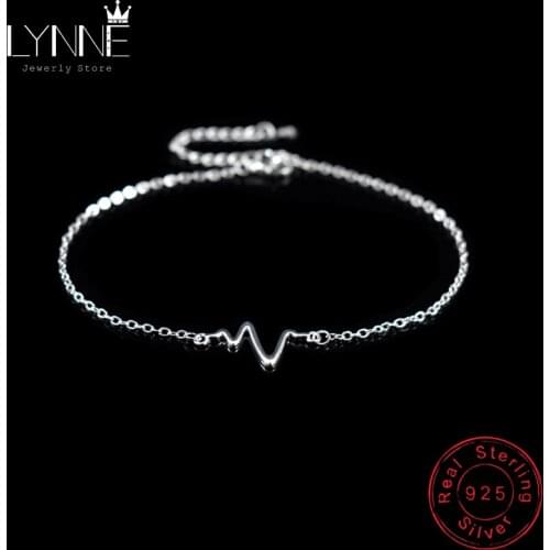 New Sexy Beach Lightning Pendant Anklet 925 Sterling Silver Simple Waves Anklets Bracelets For Fashion Women Foot Chain Jewelry