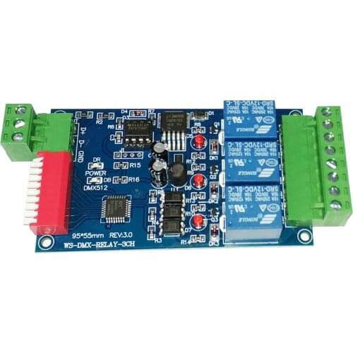 Wholesale 3CH DMX 512 RELAY OUTPUT , LED dmx512 Controller board, LED DMX512 Decoder,Relay Switch Controller