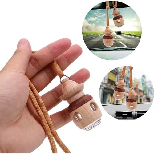 Air Freshener For Essential Oils Diffuser Rearview Mirror Ornament Empty Glass Bottle Car Hanging Perfume Bottle Car-styling