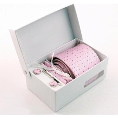 Gift Box Packing Neck Tie Set Include Tie Clip And Handkerchief Cufflink Man Formal Business Wedding Bridegroom Ties